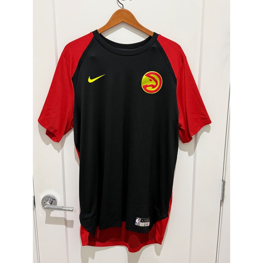 NBA Atlanta Hawks Nike Dri Fit Basketball warmup Jersey XL Mens Red Black